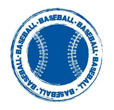Blue baseball seal isolated over white background. vector illustration Ilustração Stock