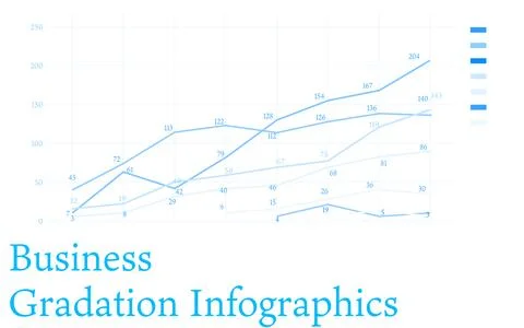 Blue-based infographics, graphs, charts and tables Stock Illustration