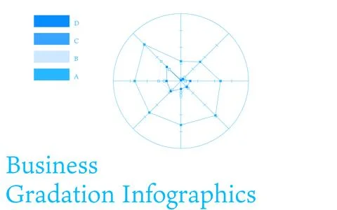 Blue-based infographics, graphs, charts and tables Illustrazione stock
