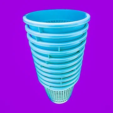 Blue baskets Stock Photos