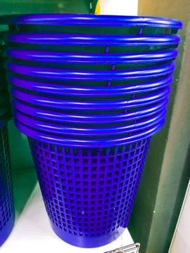 Blue baskets Stock Photos