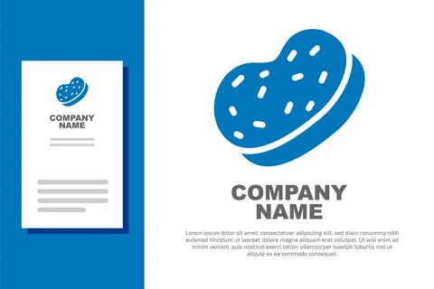 Blue Bath sponge icon isolated on white background. Sauna sponge. Logo design Stock Illustration