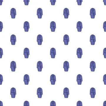 Blue bathrobe pattern repeating on white background Stock Illustration