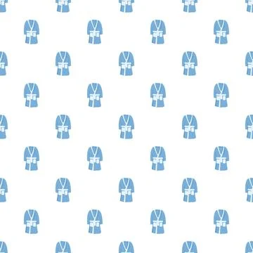 Blue bathrobe pattern repeating on a white background Illustrazione stock