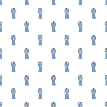 Blue bathrobe pattern repeating on white background 库存插图