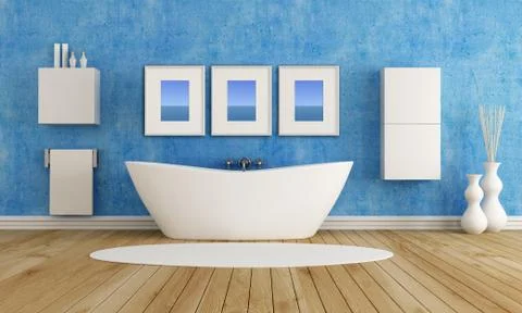 Blue bathroom Illustrazione stock