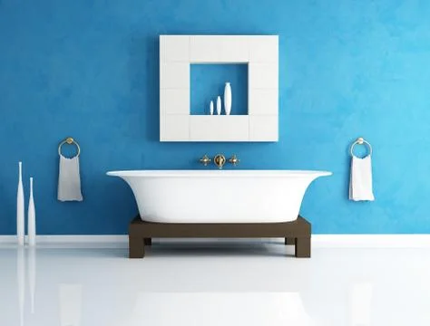 Blue bathroom Illustrazione stock