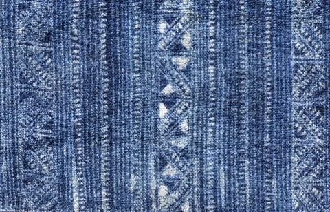 Blue batik cloth pattern Stock Photos