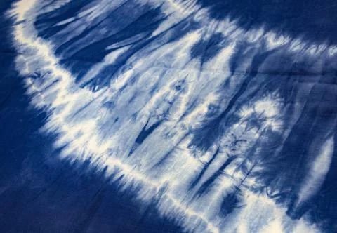 Blue batik fabric Stock Photos