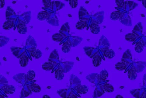 Blue batterfly seamless pattern for fabric, clothes Stock Photos