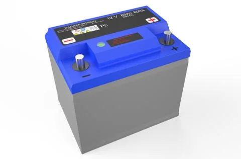 Blue battery car Stock Illustration