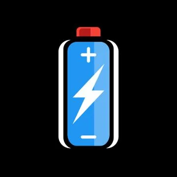 Blue battery charge icon Stock Illustration