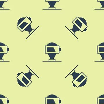 Blue Battery charge level indicator icon isolated seamless pattern on yellow Stock Illustration