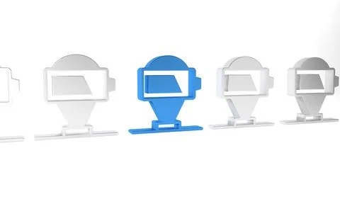 Blue Battery charge level indicator icon isolated on white background. Mini.. Stock Illustration