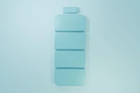 Blue Battery charge level indicator icon isolated on blue background. Minim.. Stock Illustration