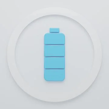 Blue Battery charge level indicator icon isolated on white background. Mini.. Stock Illustration