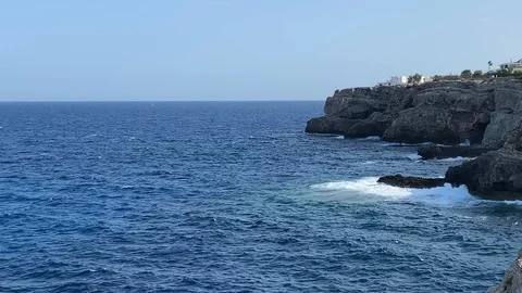 Blue bay in the mountains of Mallorca Stock Footage 114414586