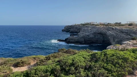 Blue bay in the mountains of Mallorca Stock Footage 114414862