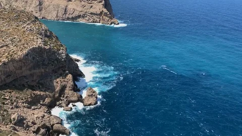 Blue bay in the mountains of Mallorca Stock Footage 114482621