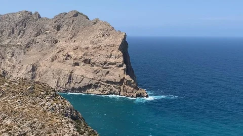 Blue bay in the mountains of Mallorca Stock Footage 114885553