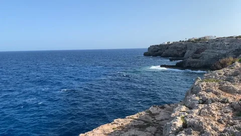 Blue bay in the mountains of Mallorca Stock Footage 114887295