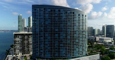 Blue on the Bay Tower on Biscayne Bay Stock Footage 172164487
