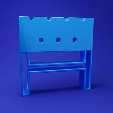 Blue BBQ brazier icon isolated on blue background. Minimalism concept. 3D r.. Stock Illustration