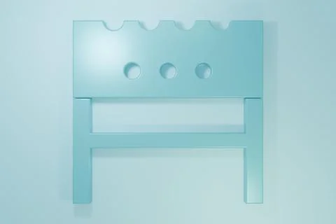 Blue BBQ brazier icon isolated on blue background. Minimalism concept. 3D r.. Stock Illustration