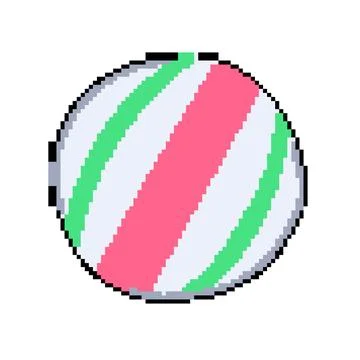 Blue beach ball pixel art vector illustration Stock Illustration
