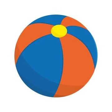 Blue beach ball with stripes. Vector Illustrazione stock