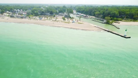 Blue Beach Drone video Cinematic very clean 2 4k Stock Footage 314338908