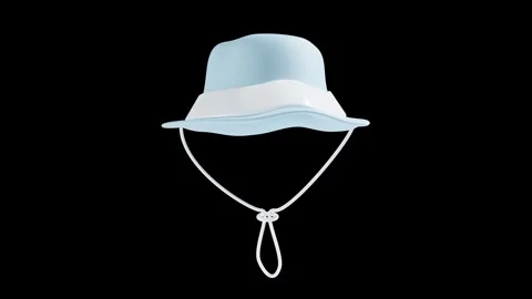Blue Beach Hat with Transparent Background in 3D Animation Stock Footage 309203088