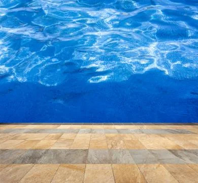 Blue beach pool Stock Photos