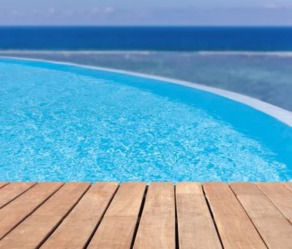 Blue beach pool Stock Photos