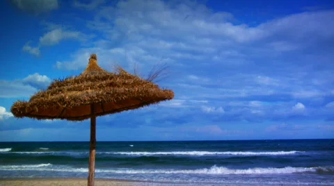 Blue Beach Setting Stock-Footage 93153