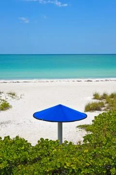 A Blue Beach Umbrella Stock Photos