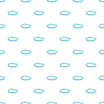 Blue beaded necklace pattern on white background Illustrazione stock