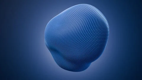 Blue beaded sphere abstract 3D animation seamless loop Stock Footage 347720059