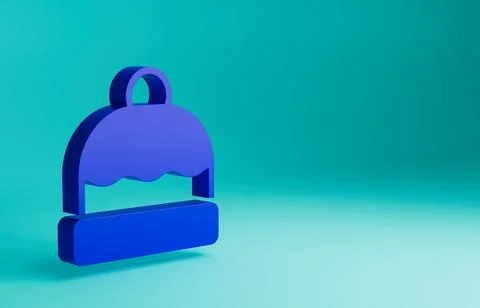 Blue Beanie hat icon isolated on blue background. Minimalism concept. 3D render Stock Illustration