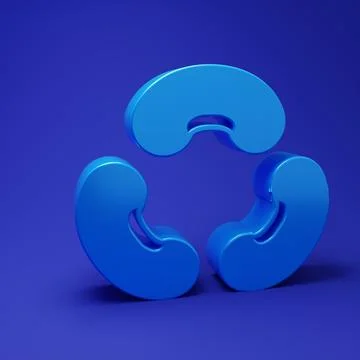 Blue Beans icon isolated on blue background. Minimalism concept. 3D render .. Stock Illustration