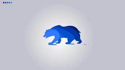 Blue Bear Gradient Vector Stock Illustration
