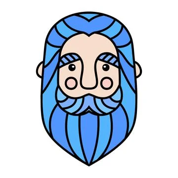 Blue Beard. Men with beard and mustache Stock Illustration