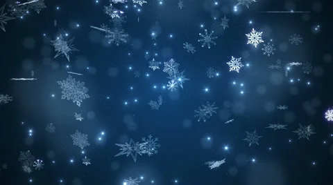 Blue beautiful falling snowflakes Stock Footage 56258395