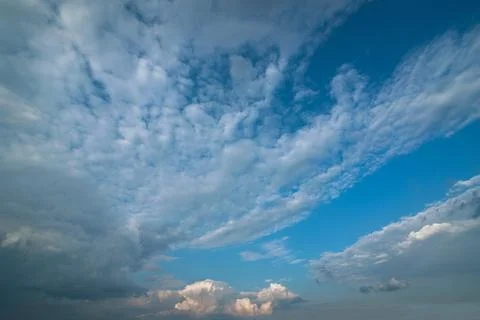 Blue beautiful sky with clouds, dramatic view of clouds Stock Photos