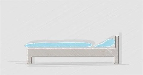 Blue bed Stock Illustration