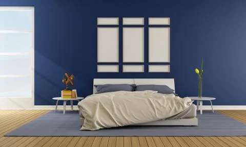 Blue bedroom Stock Illustration