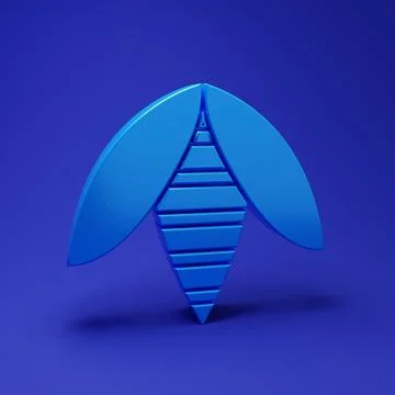 Blue Bee icon isolated on blue background. Sweet natural food. Honeybee or .. Stock-Illustration