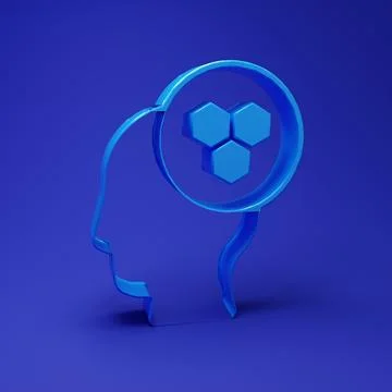 Blue Beekeeper icon isolated on blue background. Special protective uniform.. Illustrazione stock