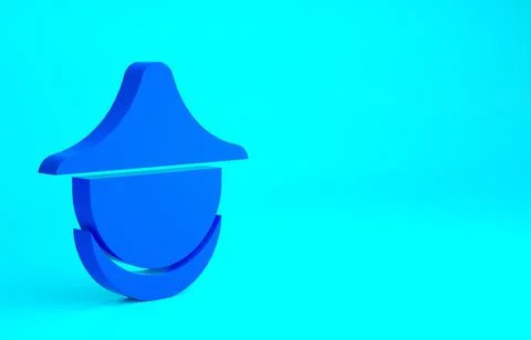 Blue Beekeeper with protect hat icon isolated on blue background. Special pro Illustrazione stock
