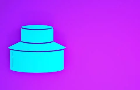 Blue Beekeeper with protect hat icon isolated on purple background. Special p Illustrazione stock